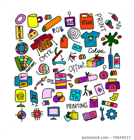 Printing house, sketch for your design 50049515
