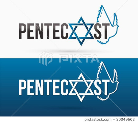 Pentecost text with Israel star vector Pentecost text with Israel star vector 50049608