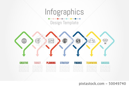 Infographic Design Elements With 7 Options. - Stock Illustration ...