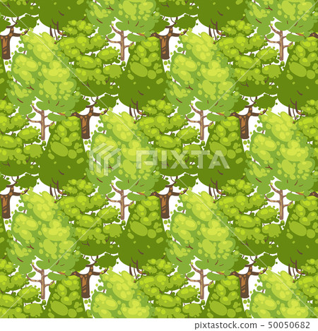 Forest seamless pattern design - green eco texture with trees 50050682