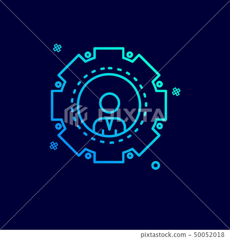 Cyber security neon icon with 50052018
