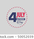 Independence day background and badge 50052039