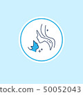 Mother's day blue icon with 50052043