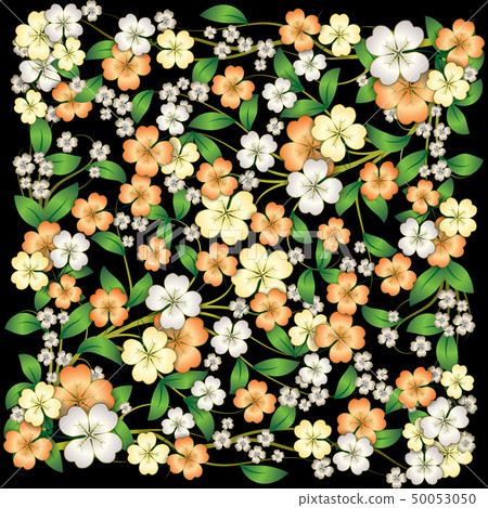 abstract floral ornament on black 50053050