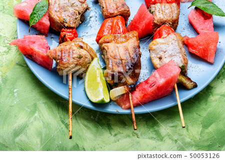 Shish kebab on a stick 50053126