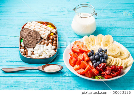 Ingredients for fruit milkshakes 50053156