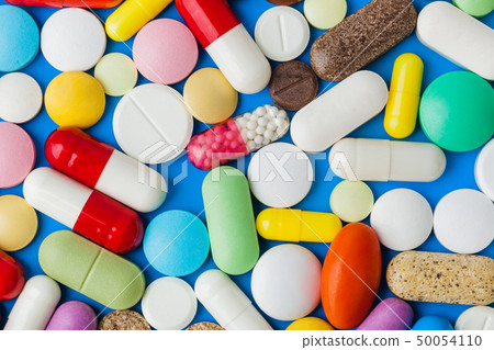 Heap of pills - medical background Heap of pills - medical background 50054110