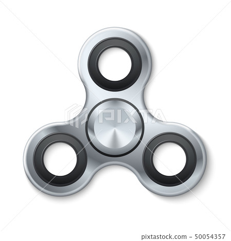 Realistic hand fidget spinner. Modern stress relief and meditation toy vector illustration isolated 50054357