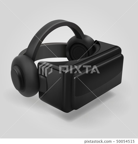 Virtual reality 3d futuristic glasses display. Vr helmet visor isolated vector illustration 50054515