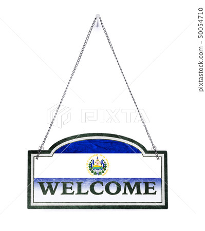 El Salvador welcomes you! Old metal sign isolated El Salvador welcomes you! Old metal sign isolated 50054710
