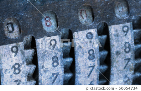 Vintage manual adding machine isolated - 800 50054734