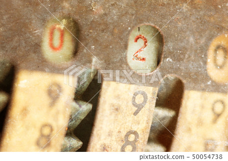 Vintage manual adding machine isolated - 2 Vintage manual adding machine isolated - 2 50054738