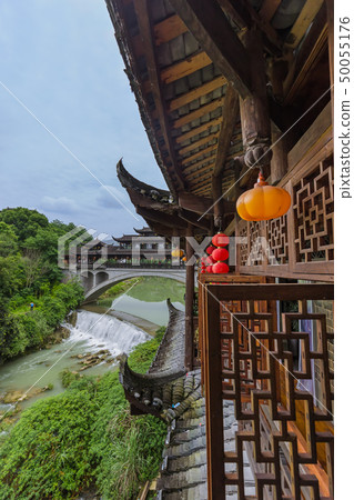 Furong ancient village and waterfall - Hunan China 50055176