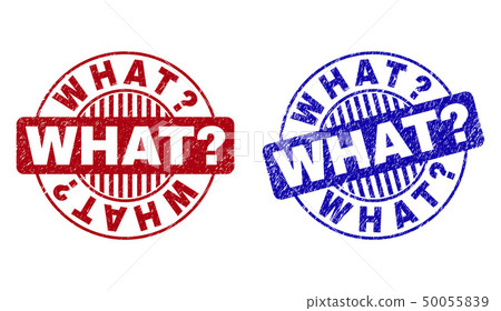 Grunge WHAT Question Scratched Round Stamp Seals Grunge WHAT Question Scratched Round Stamp Seals 50055839