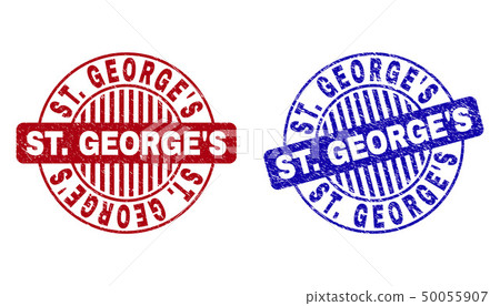 Grunge ST. GEORGE S Scratched Round Stamp Seals 50055907