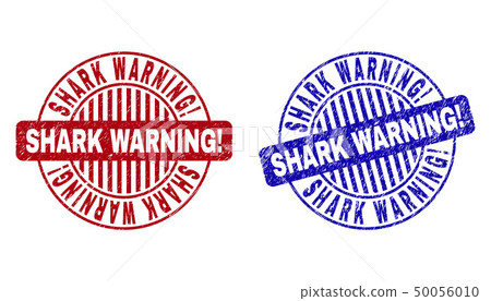 Grunge SHARK WARNING Exclamation Scratched Round Stamps Grunge SHARK WARNING Exclamation Scratched Round Stamps 50056010