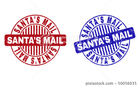 Grunge SANTA S MAIL Scratched Round Stamp Seals Grunge SANTA S MAIL Scratched Round Stamp Seals 50056035