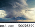 Sky before thunderstorm over the evening city 50056290