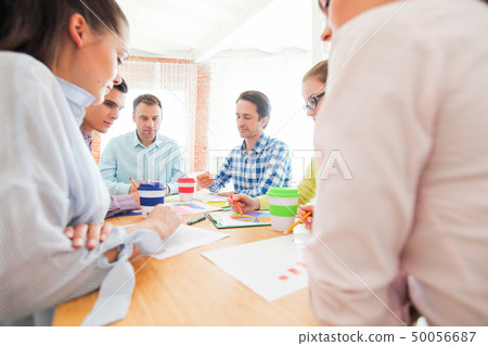 Business people discussing financial matter 50056687