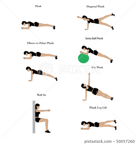 Plank workout illustration 50057260