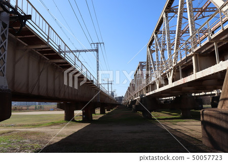 Iron bridge and blue sky Iron bridge and blue sky 50057723