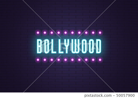 Neon composition of headline Bollywood. Neon Text Neon composition of headline Bollywood. Neon Text 50057900