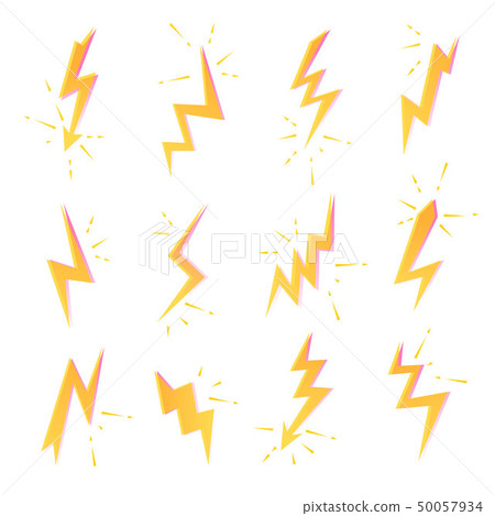 Set of Lightning bolts icons. Thunderbolts, voltage, electricity, flash and power signs. Set of Lightning bolts icons. Thunderbolts, voltage, electricity, flash and power signs. 50057934