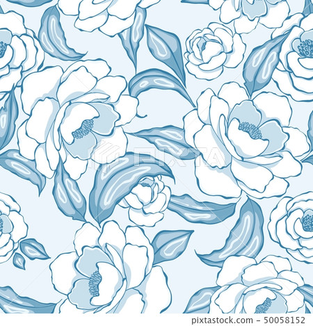 Peony flowers seamless pattern Peony flowers seamless pattern 50058152