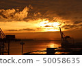 Sunset and gantry crane 50058635