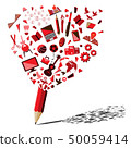 Red pencil breaking with education and business 50059414