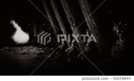 Mummies of Arhats to the right of entrance 50059644