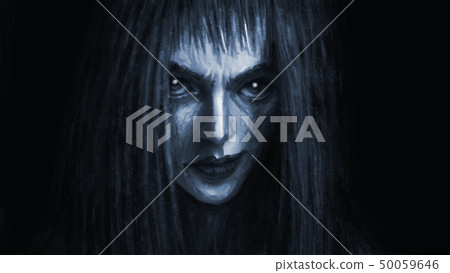 Pretty face of scarred girl smiles. 50059646