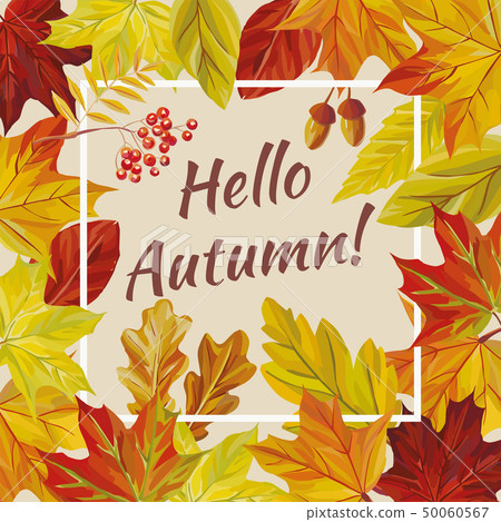 Slogan hello autumn leaves rowan acorn 50060567