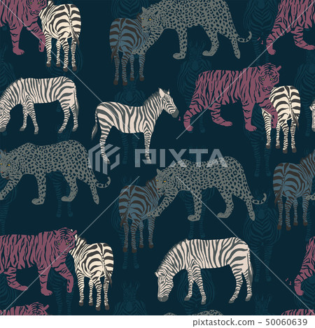 Abstract seamless pattern zebra tiger panther dark 50060639