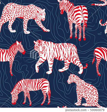 wild animals contour pattern wild animals contour pattern 50060879