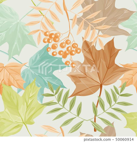 Autumn leaves and rowan pattern 50060914