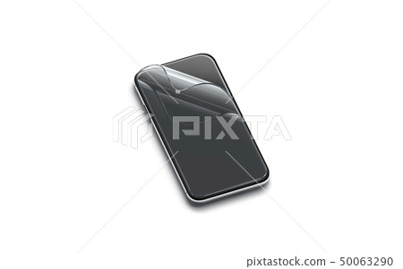 Blank curved transparent protection film on phone screen mock up 50063290