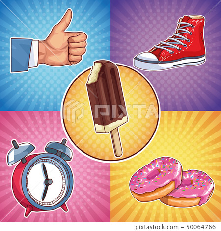 ice lolly sneaker donut pop art 50064766
