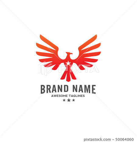Eagle Vector With Star Logo Eagle Bird Hawk Logo Stock Illustration