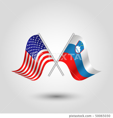 vector two crossed american and slovenian flags 50065030
