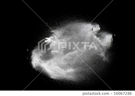 Bizarre forms of white powder explosion cloud. Bizarre forms of white powder explosion cloud. 50067286