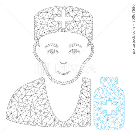 Apothecary Doctor Polygonal Frame Vector Mesh Illustration 50067680
