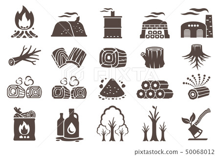 Technology production of charcoal. 50068012