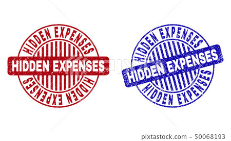 Grunge HIDDEN EXPENSES Scratched Round Stamps Grunge HIDDEN EXPENSES Scratched Round Stamps 50068193