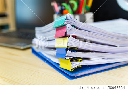 file folder and Stack of business report paper file folder and Stack of business report paper 50068234