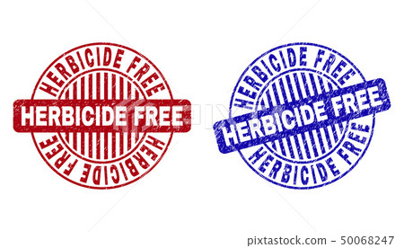 Grunge HERBICIDE FREE Scratched Round Stamps 50068247