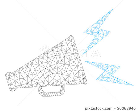Alert Megaphone Polygonal Frame Vector Mesh Illustration Alert Megaphone Polygonal Frame Vector Mesh Illustration 50068946