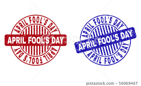 Grunge APRIL FOOL S DAY Scratched Round Stamp Seals 50069487