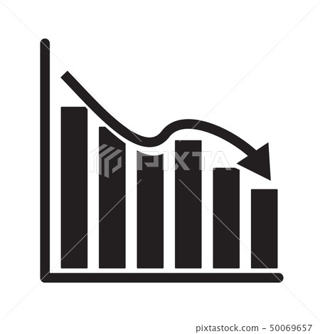 graph chart icon on white background. flat style. - Stock Illustration ...