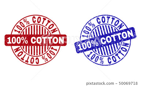 Grunge 100 Percents COTTON Textured Round Stamp Seals 50069718